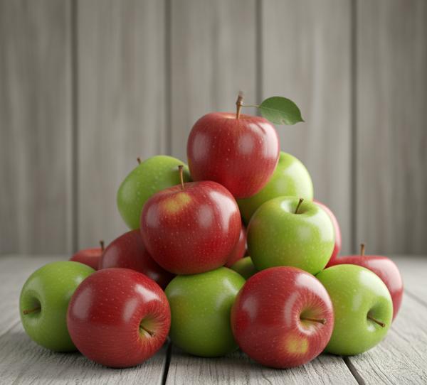 Manzanas rojas y verdes